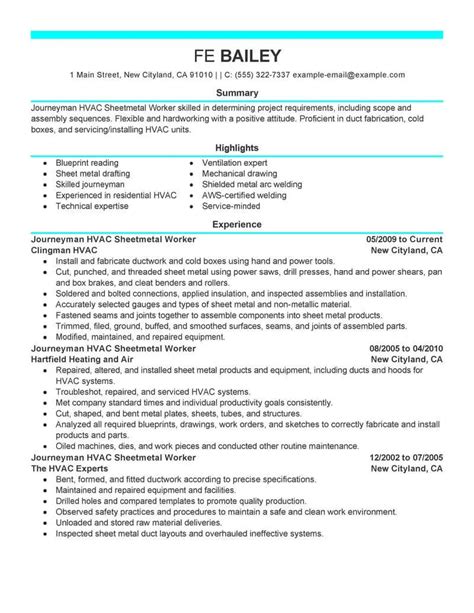 sheet metal journeyman resume|sheet metal journeyman job description.